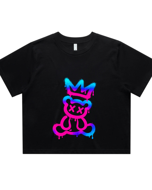 Miami Nights Stay Savage Crown Women's Crop Tee